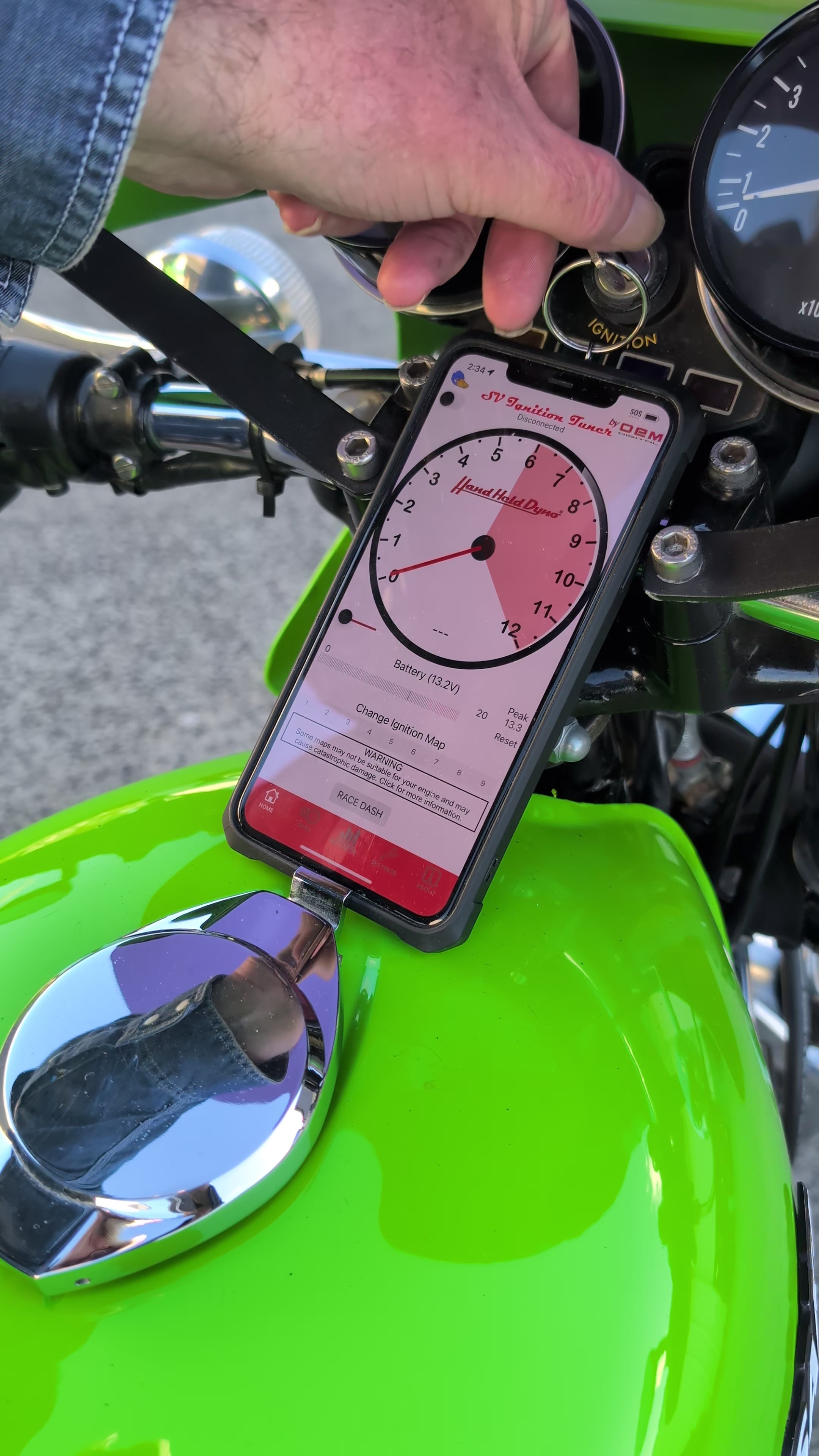 Kawasaki Z1 900 & 1000, 1973 to 1987 – Hand Held Dyno