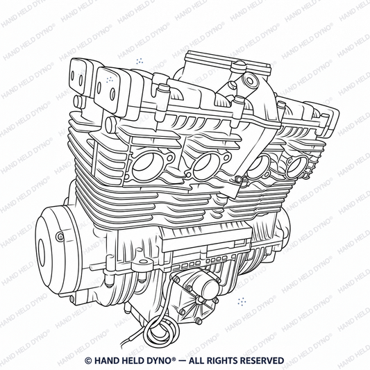 Suzuki GS550E–GS1150E engine line drawing — 1254 × 1254 px.
